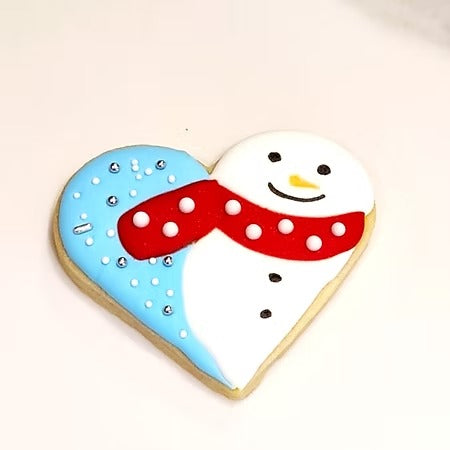 Snowman Heart Cookie